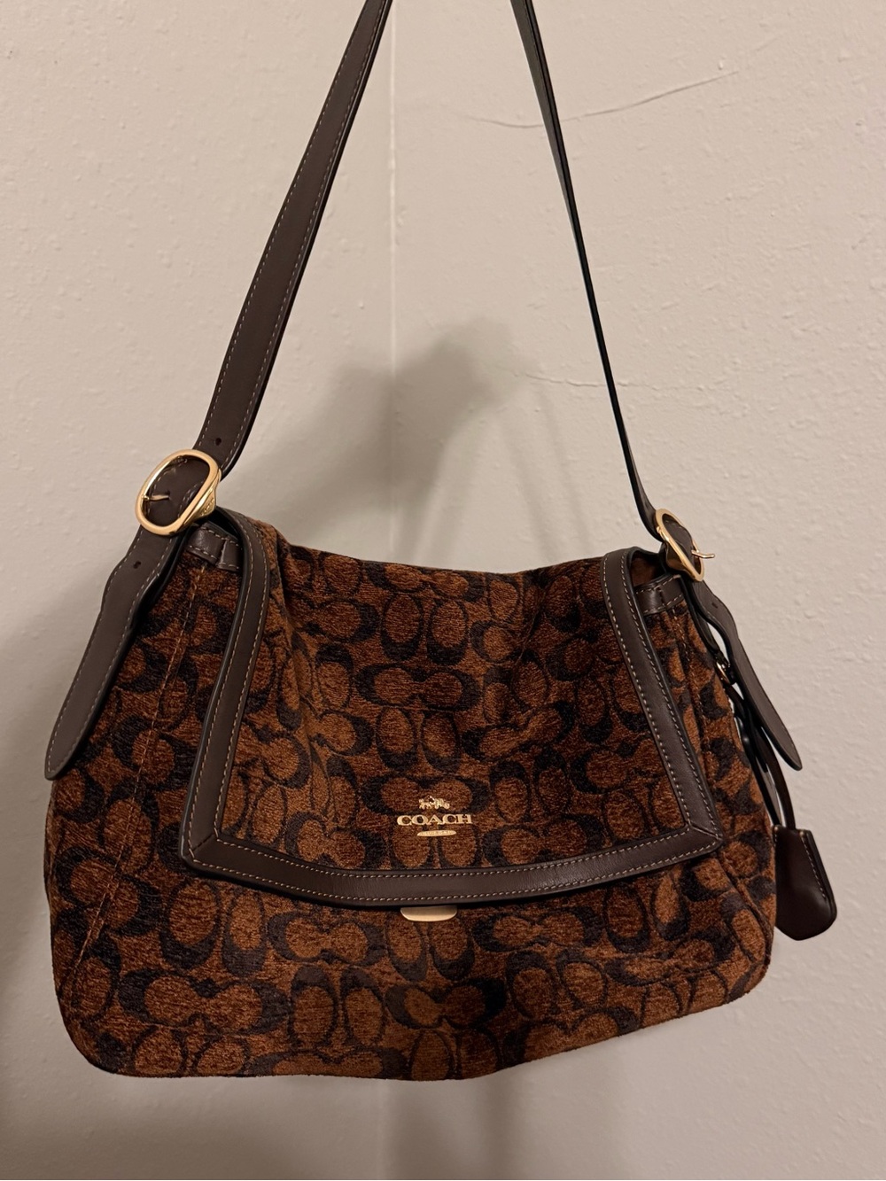 Coach Large Etta Flap Bag Chenille